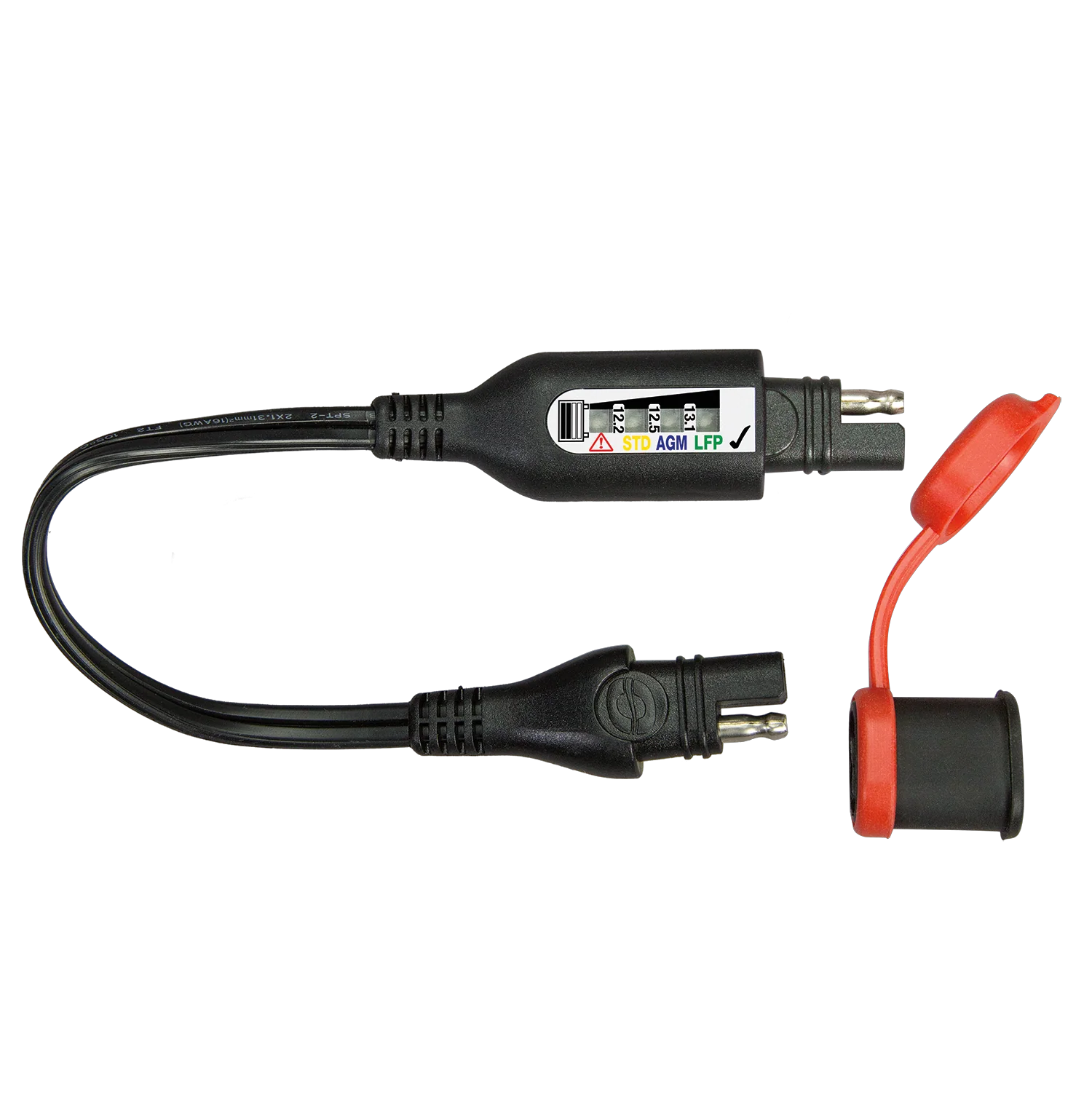 OPTIMATE Charging cable with status indicator for 12V lead batteries ...