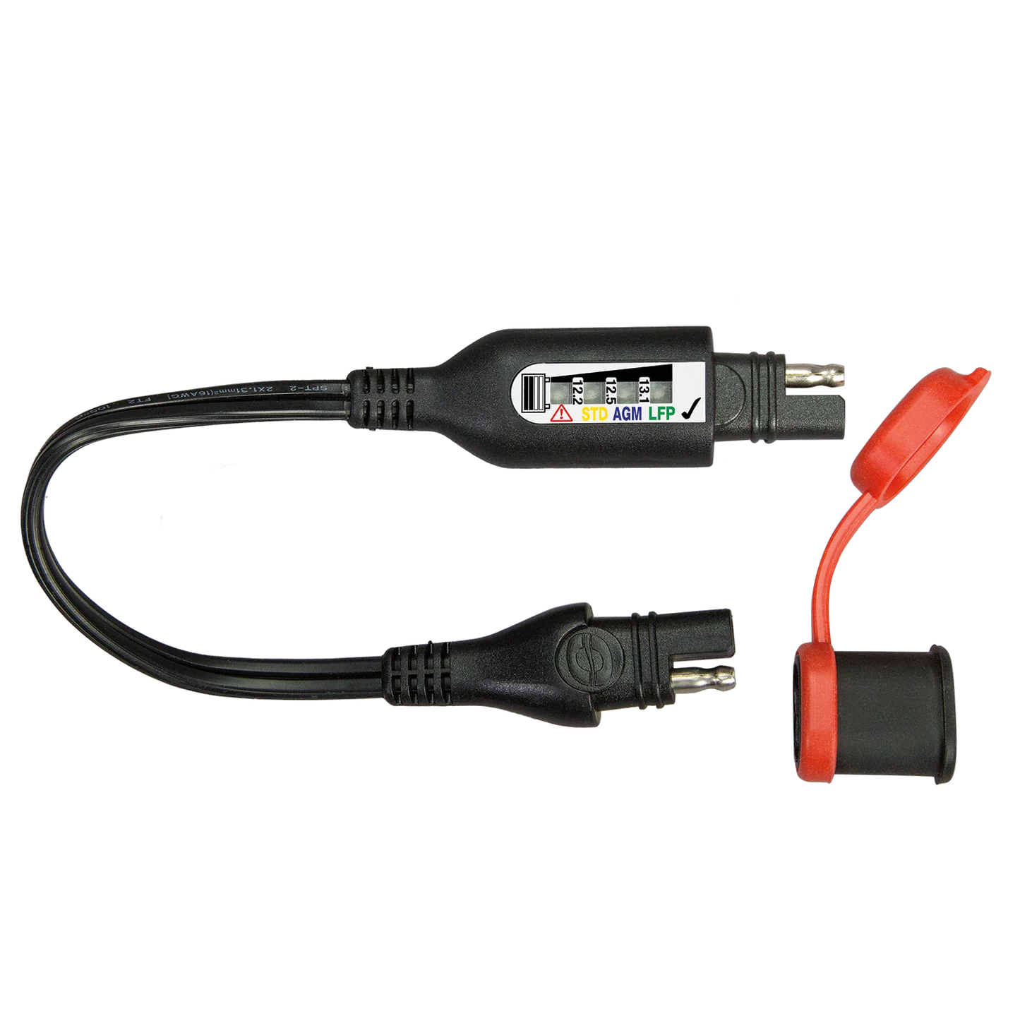 OPTIMATE Charging cable with status indicator for 12V lead batteries